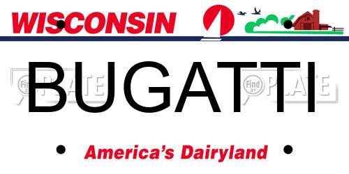 BUGATTI Wisconsin License Plate