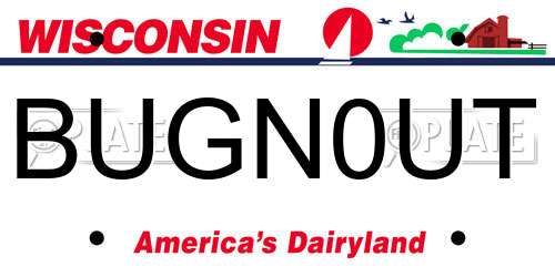 BUGN0UT Wisconsin License Plate