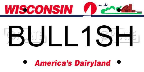 BULL1SH Wisconsin License Plate