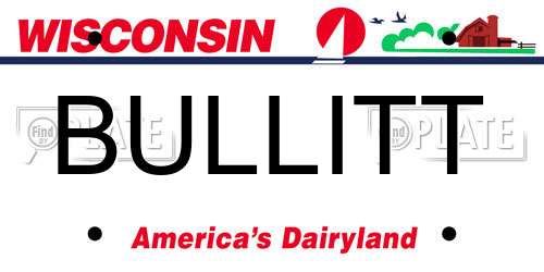 BULLITT Wisconsin License Plate