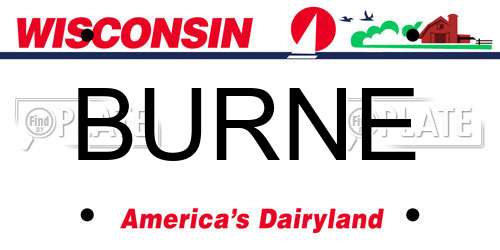 BURNE Wisconsin License Plate