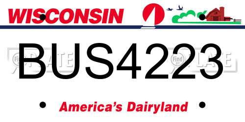BUS4223 Wisconsin License Plate