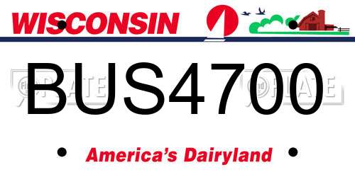 BUS4700 Wisconsin License Plate