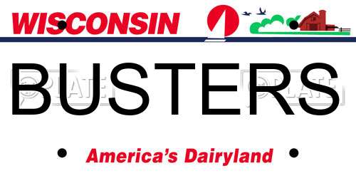BUSTERS Wisconsin License Plate