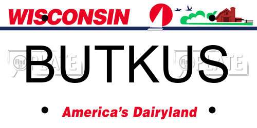 BUTKUS Wisconsin License Plate