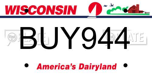 BUY944 Wisconsin License Plate