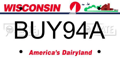 BUY94A Wisconsin License Plate