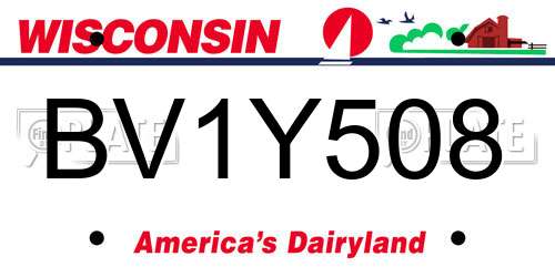 BV1Y508 Wisconsin License Plate