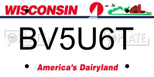 BV5U6T Wisconsin License Plate