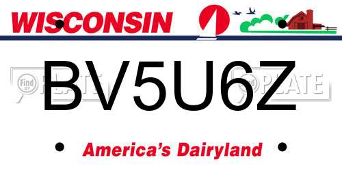 BV5U6Z Wisconsin License Plate
