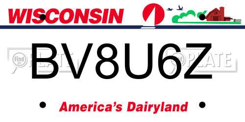 BV8U6Z Wisconsin License Plate