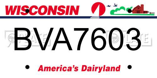 BVA7603 Wisconsin License Plate