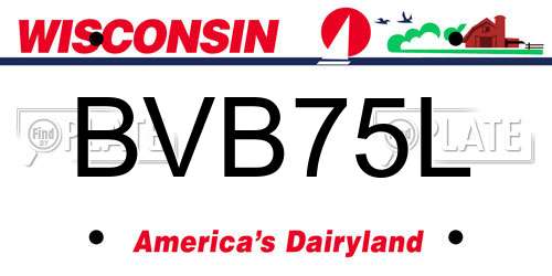 BVB75L Wisconsin License Plate