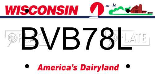 BVB78L Wisconsin License Plate