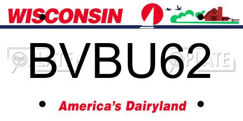 BVBU62 Wisconsin License Plate