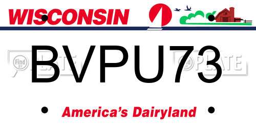 BVPU73 Wisconsin License Plate