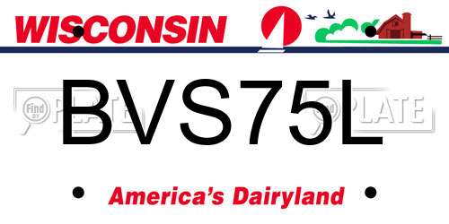 BVS75L Wisconsin License Plate