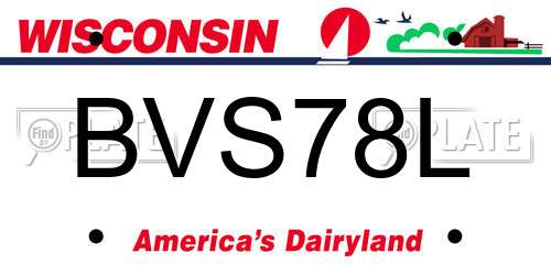 BVS78L Wisconsin License Plate