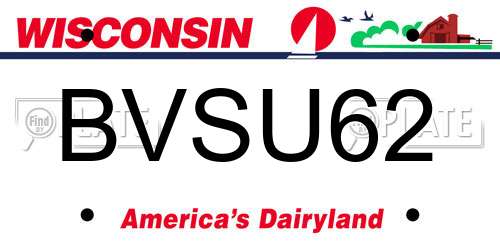 BVSU62 Wisconsin License Plate
