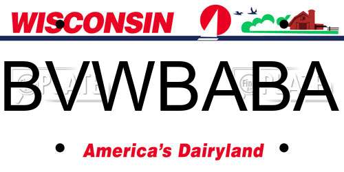 BVWBABA Wisconsin License Plate