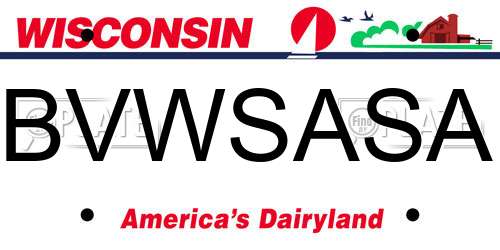 BVWSASA Wisconsin License Plate