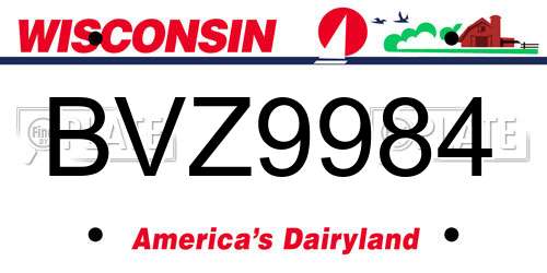 BVZ9984 Wisconsin License Plate
