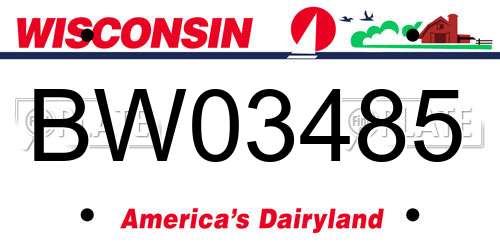 BW03485 Wisconsin License Plate