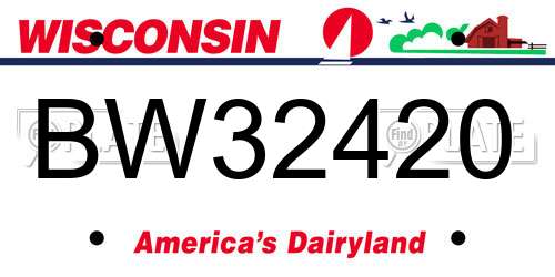 BW32420 Wisconsin License Plate