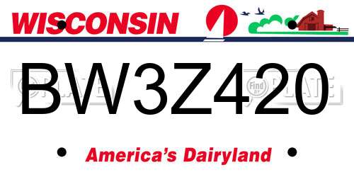 BW3Z420 Wisconsin License Plate