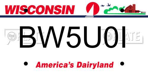 BW5U0I Wisconsin License Plate