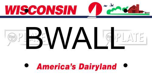 BWALL Wisconsin License Plate