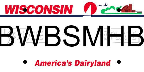 BWBSMHB Wisconsin License Plate