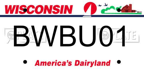 BWBU01 Wisconsin License Plate