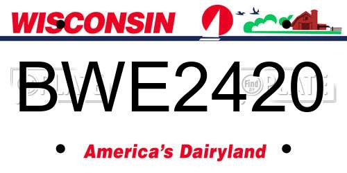 BWE2420 Wisconsin License Plate