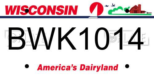 BWK1014 Wisconsin License Plate