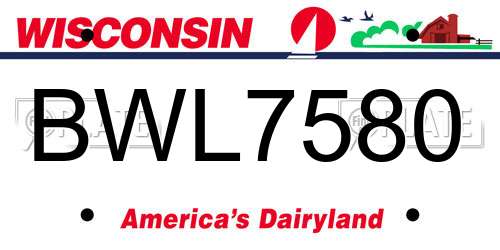 BWL7580 Wisconsin License Plate
