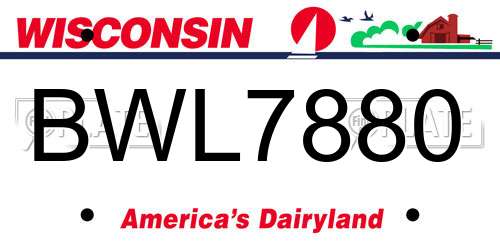 BWL7880 Wisconsin License Plate