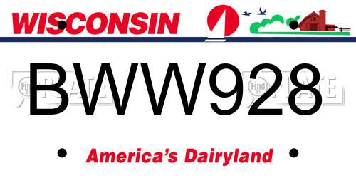 BWW928 Wisconsin License Plate