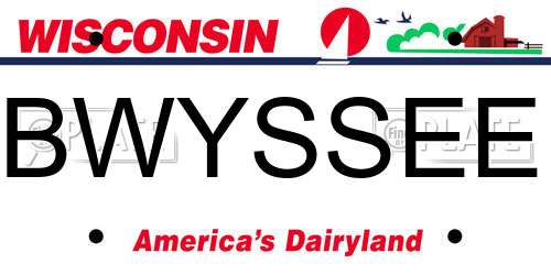 BWYSSEE Wisconsin License Plate
