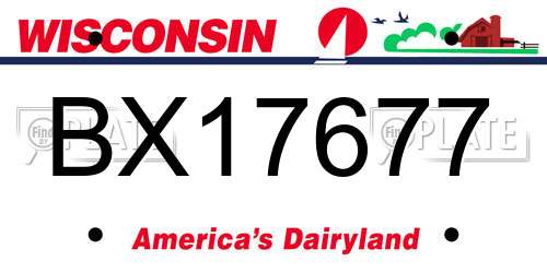 BX17677 Wisconsin License Plate