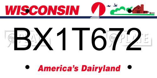 BX1T672 Wisconsin License Plate