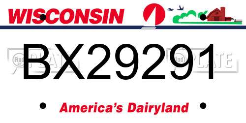 BX29291 Wisconsin License Plate