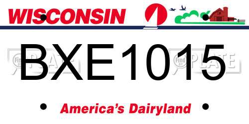 BXE1015 Wisconsin License Plate