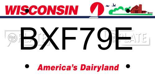 BXF79E Wisconsin License Plate