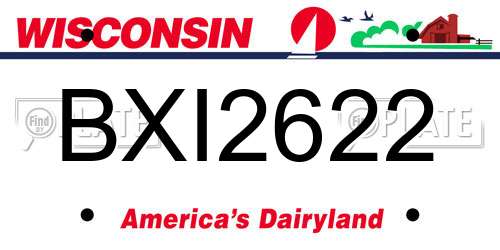 BXI2622 Wisconsin License Plate