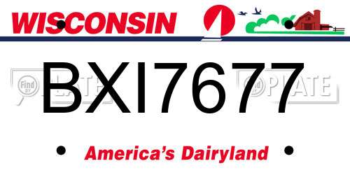 BXI7677 Wisconsin License Plate