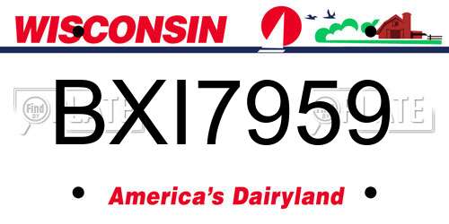 BXI7959 Wisconsin License Plate