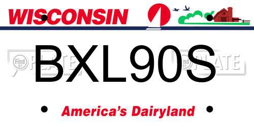 BXL90S Wisconsin License Plate