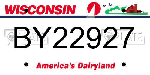 BY22927 Wisconsin License Plate