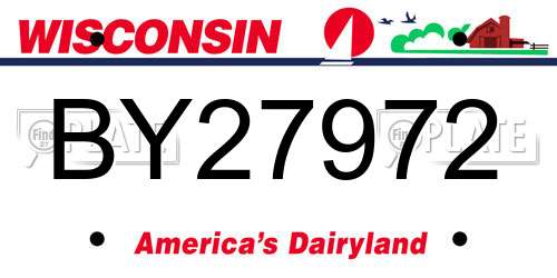 BY27972 Wisconsin License Plate